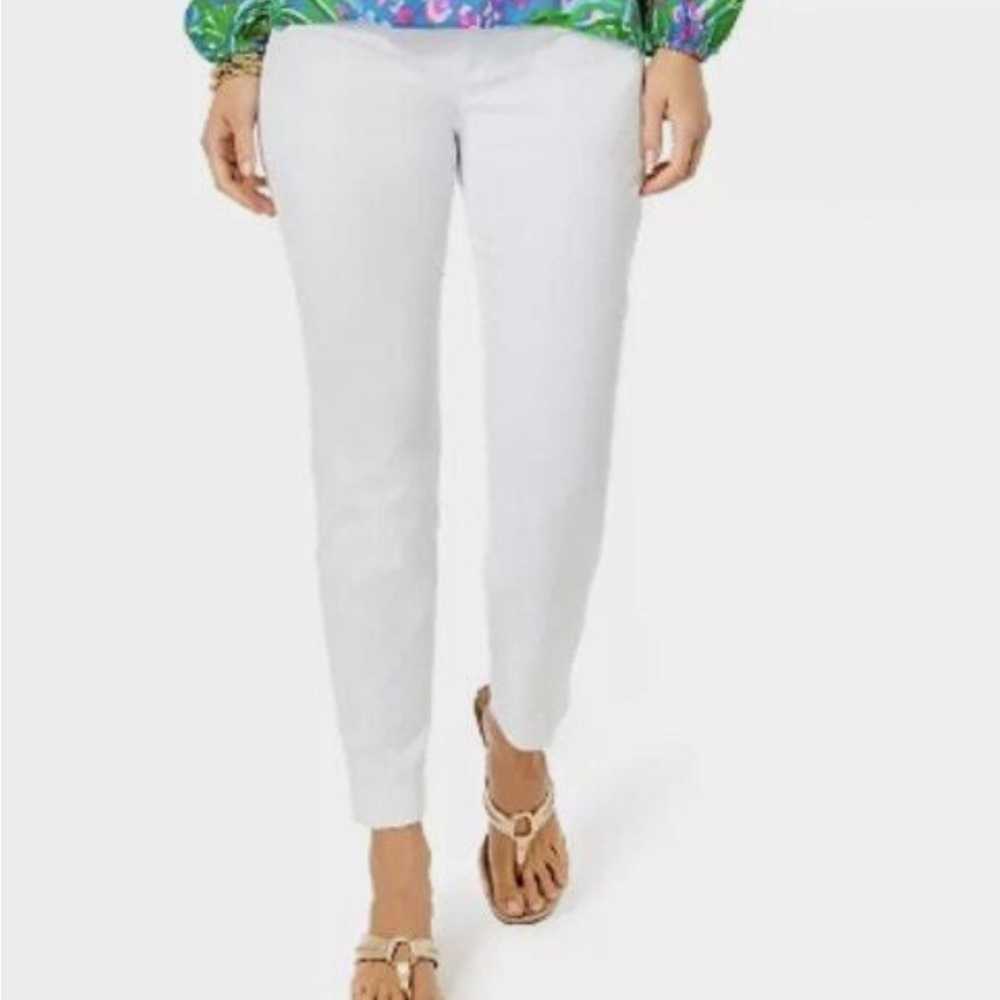 Kelly Skinny Ankle Pant Resort White 6 EUC